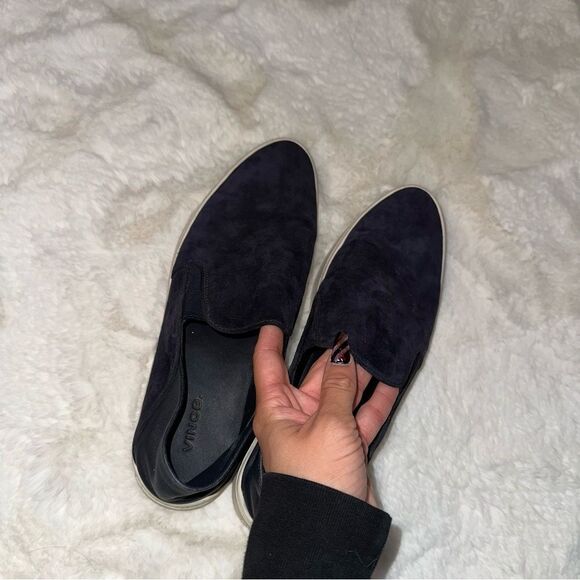 Vince Shoes - VINCE Velvet blue slip on sneakers